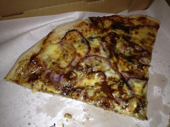Delicious pizza from Arizmendi Bakery, part of the same community of collectives as Cheeseboard. A fresh, gourmet, vegetarian pizza every day!