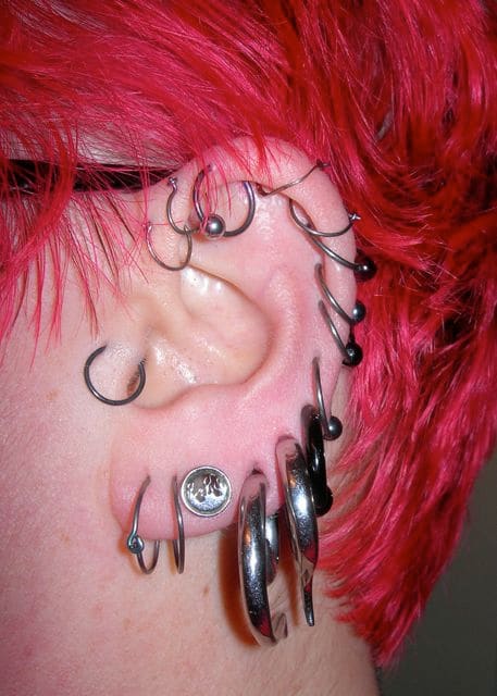 Many earrings featuring 2g, 4g and 6g piercings, plus lots of captive bead rings.