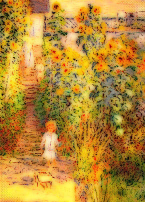 Consider starting with a Monet and having your tattoo artist ink spots of color that create a delicate picture on your skin.