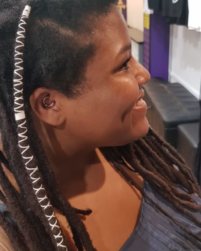 My daith piercing post-healing and infection. Happy and healthy again! Next step will be to change the jewelery :)
