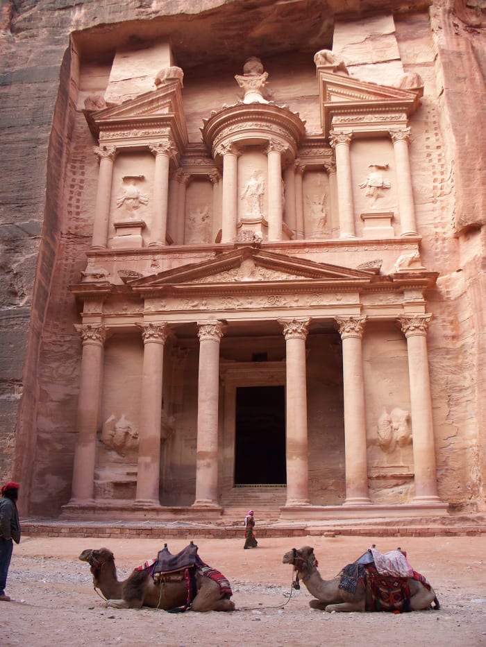 Al-Khazneh, also known as "The Treasury." You may recognize this from "Indiana Jones and the Last Crusade." It was the Temple of the Holy Grail.