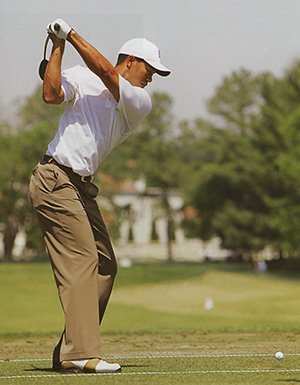 Pay special attention to Tiger's hips . . . do they fly open? Or does he keep them quiet and stationary?