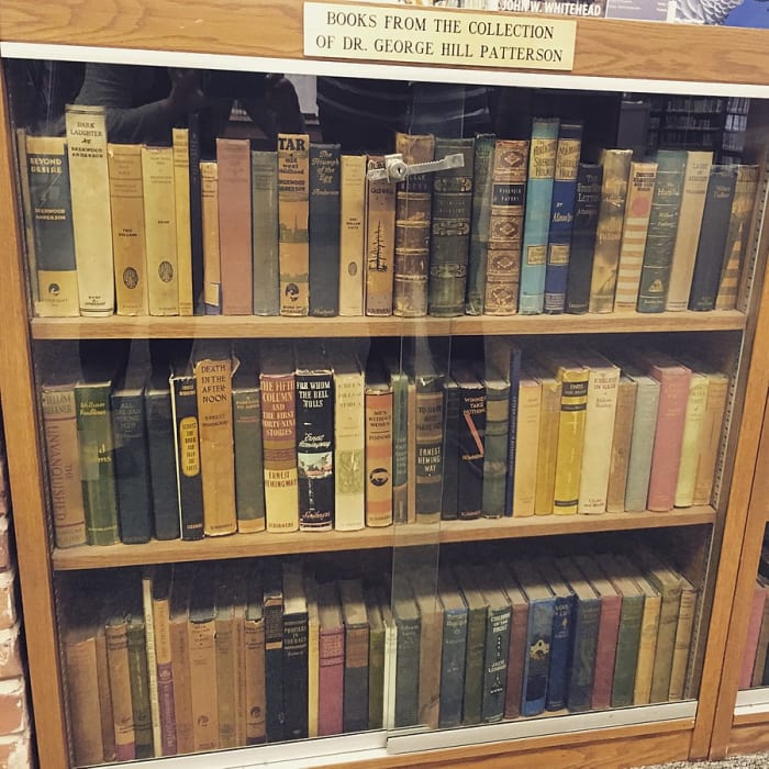 A variety of first edition books. Located at Lucy Hill Patterson Memorial Library in Rockdale, Texas. Note the different conditions of the books.