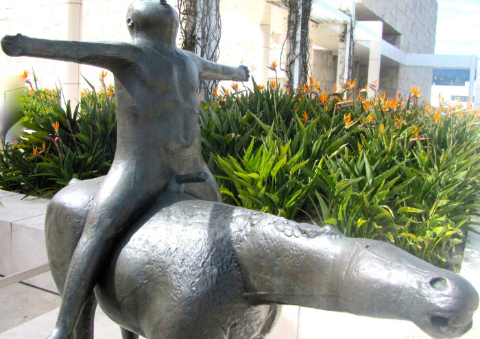 Perhaps the way the teenager in Equus felt when he was on a horse. The Angel of the Citadel by Marino Marini at the Getty Museum in Los Angeles.