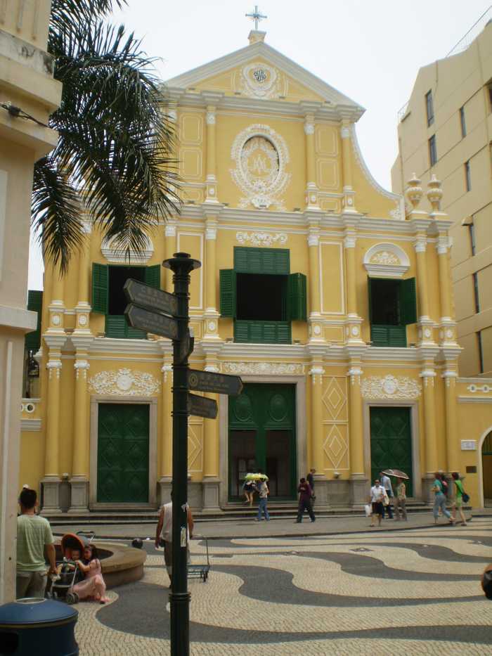 St. Dominic's and Senado Square in Macau - a reminder of the splendors of the Portuguese Empire.
