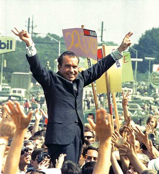 Nixon won the popular vote by less than one point, but took most states outside the Northeast and comfortably won the electoral vote.