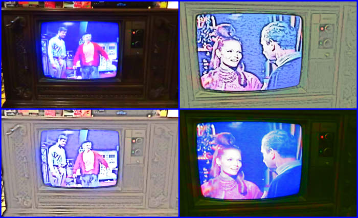 I Made a Collage of the Quasar Color Console Television Model WL9439SP, it is fun to make artwork and YouTubes for your vintage televisions, to share your hobby and joy is good therapy.