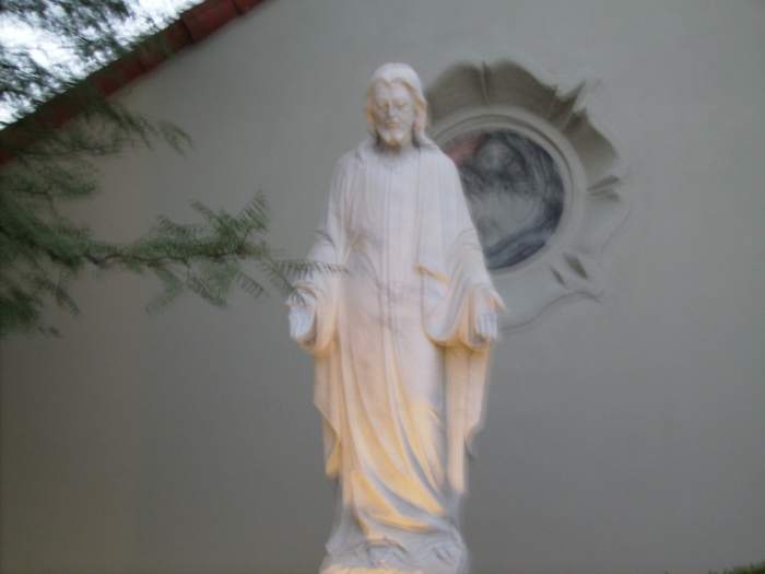 Statue of Christ in front of Our Savior Lutheran Church in Tucson, AZ