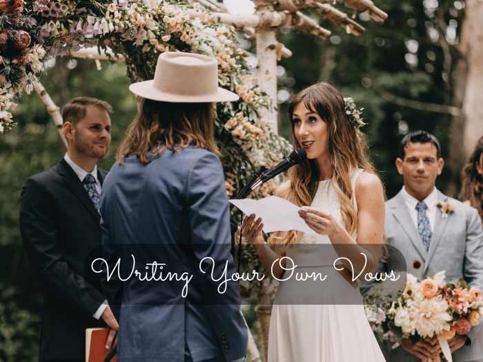 Writing your own vows can add a special touch to your wedding. You get the chance to announce why you're marrying this person and why you love them to your family and friends.