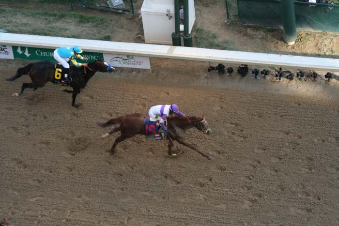2012 Winner - I'll Have Another crosses the Kentucky Derby finish line