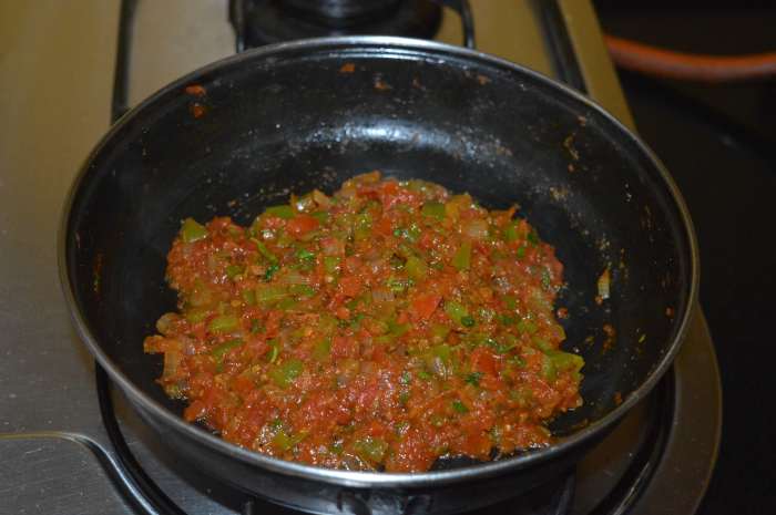 Saute for 1 or 2 minutes or until the mixture becomes semi-solid. Turn off the heat. Now, the masala for making masala pav is ready!