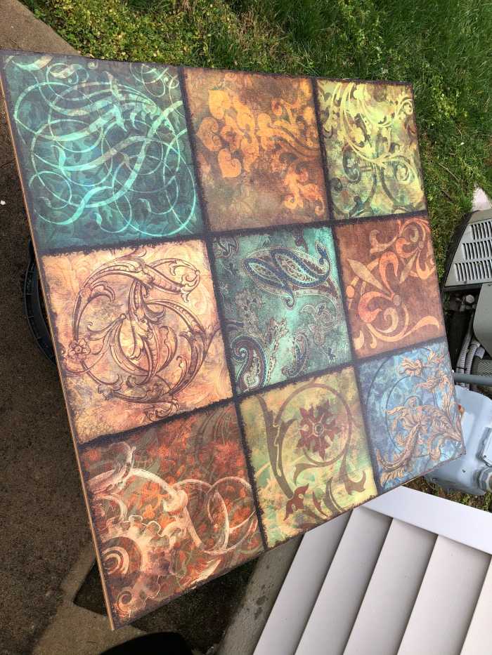 Here is the “art” in question. I bought it out of some dudes van in 2008 for $10. It’s not even canvas, it’s textured cardboard.
