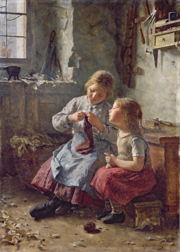 Poor children circa 1891