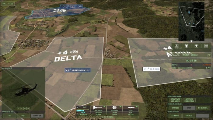 Another relatively defensive usage of helicopters, this time from Bravo . If one wanted, one could press the helicopter on the right up forward to provide flanking ATGM fire. This is particularly good with cheap but powerful ATGM helicopters.