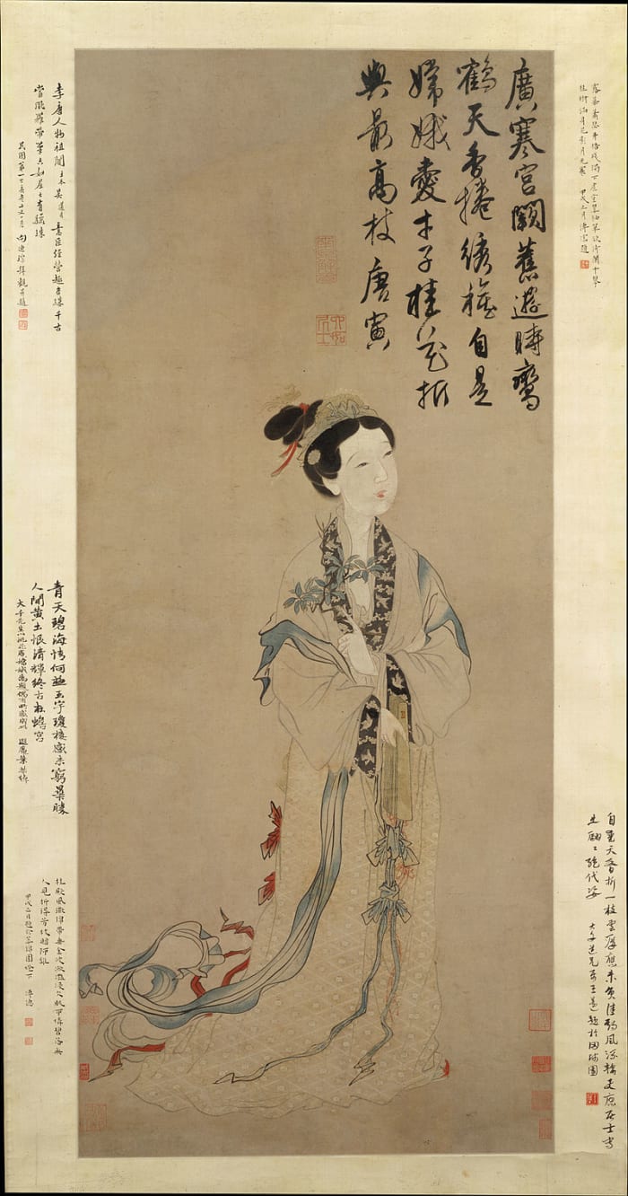 A drawing of the Chinese moon goddess Chang'e - while the book discusses European traditional ideas of the moon, it doesn't mention myths and traditions from other regions
