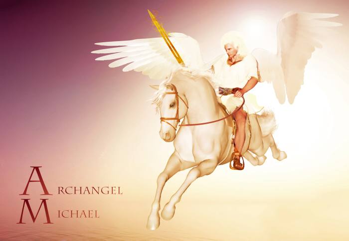 Archangel Michael is the law kipper of Heaven and earth, so, he is in charge of the warrior angels in Heaven. Now, this is an imaginary photo that represent Archangel Michael riding the white horse at the end of time. But it might never come.