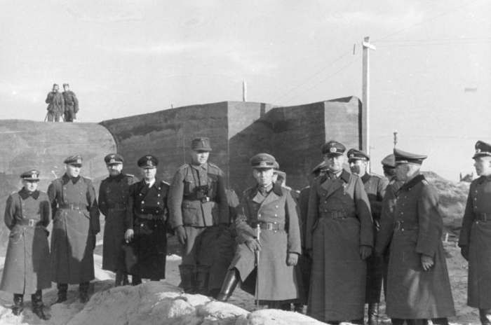 Field Marshal Erwin Rommel inspects the Atlantic Wall in 1943. Rommel knew the only way to stop the Allied invasion was on the beaches.