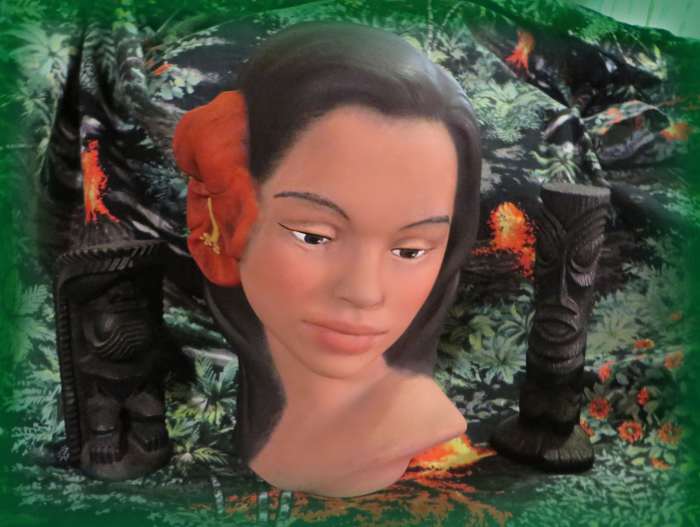 Kaikane Mahelona used a special mixture of porcelain known only on Hawaii in his ceramic material with a finer power clay material made by a special heating process that had a less glassy finish and was more porous so the paint would absorb more even
