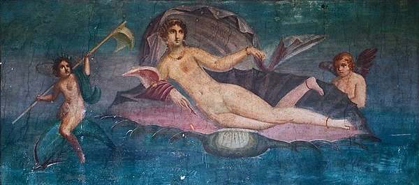 Figure 4: Apelles, Venus Rising from the Sea. 1st Century CE. Fresco, Unknown dimensions. Reproduced from: House of Venus. https://www.thecollector.com/apelles-antiquity-painter/.