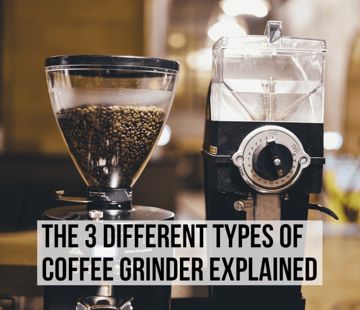 This article explains the different types of coffee grinders and gives examples.