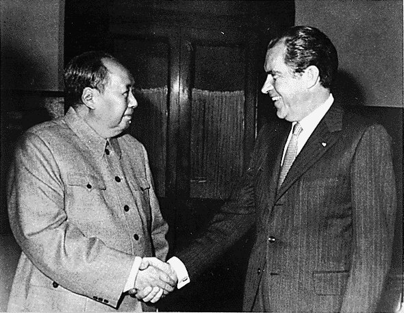 Nixon and Mao in China. Use quotes when they are said: by important people, during memorable historical moments, or in a unique way.