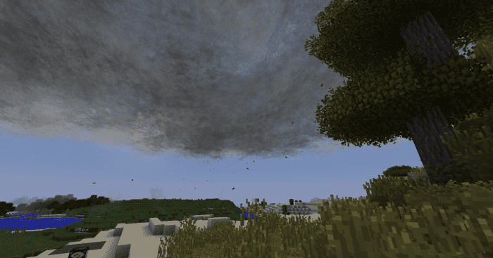 Storm clouds in Minecraft. 