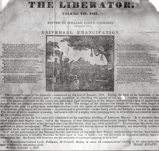 The Liberator abolitionist newspaper. Summarize when you want to convey the main point of a large amount of text.