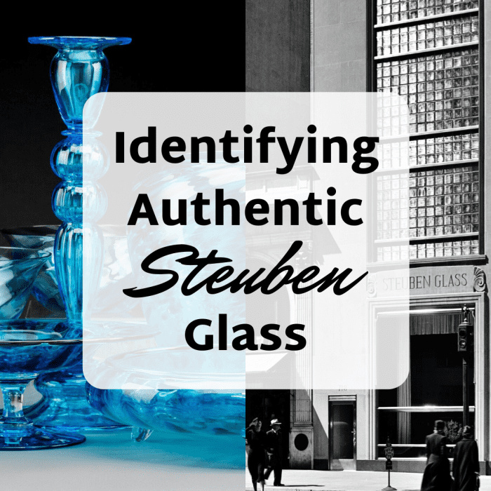 Learn how to distinguish authentic Steuben glass from fakes and forgeries. (On the left: Celeste Blue table service from 1920. On the right: The Steuben Glass building on 5th Avenue, September 1937.)