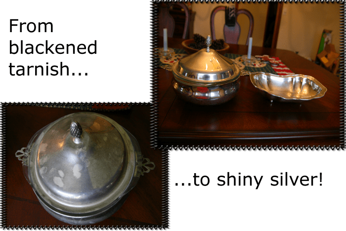 Aluminum foil, hot water, and baking soda make an extremely effective solution to remove tarnish from silver.
