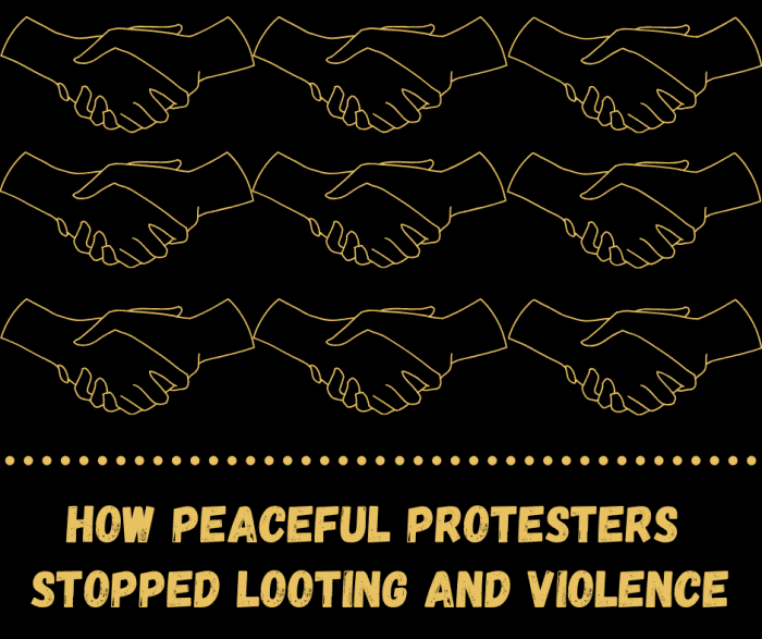 In the wake of George Floyd's murder, peaceful protesters formed human chains to stop looting and violence in their quest to advocate for police reform.
