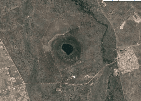Tswaing: "place of salt." In Afrikaans the crater site is known as Soutpan, meaning "salt pan/dam."