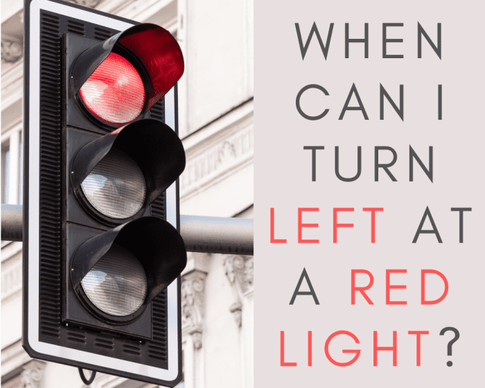 Where and when can you turn left on a red light?
