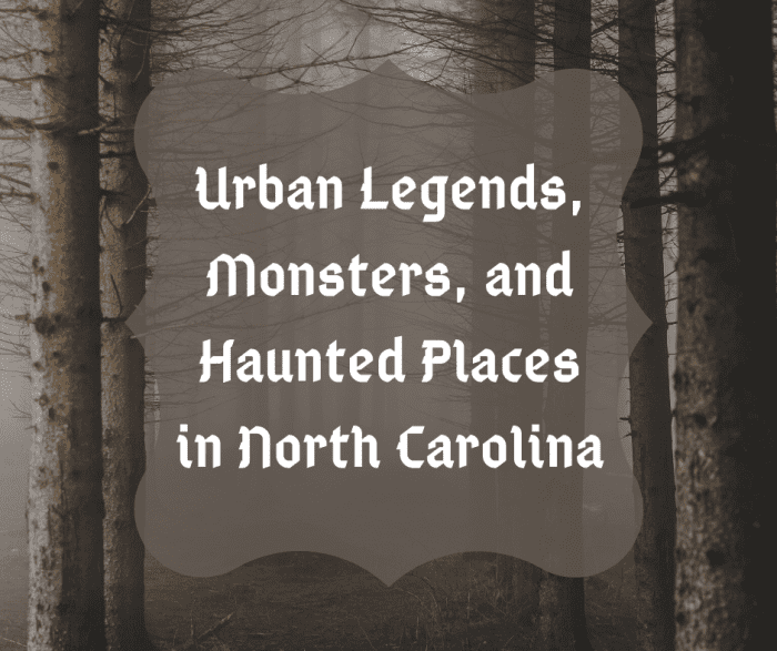 Read on to learn about all the different urban legends, monsters, and haunted places in North Carolina.