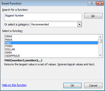 The Function Library in Excel 2007 and Excel 2010 will help you choose exactly the right function for your formula.