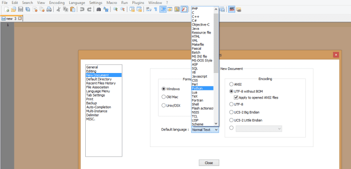 notepad++ themes setting