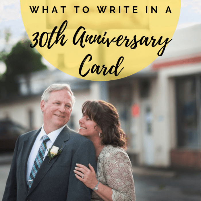 30 years of marriage is a huge milestone! Whether you're writing to your spouse or to a happy couple, make your message count.