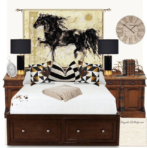 A wall tapestry that serves as a headboard. An impressive, unique, and stylish substitute for the conventional headboard styles.