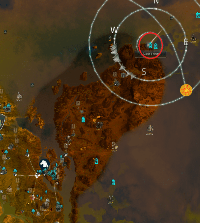 Location of Shakatu's villa in the red circle. I left my horse back in Mediah down in the left corner. In hindsight I should have brought it with me.