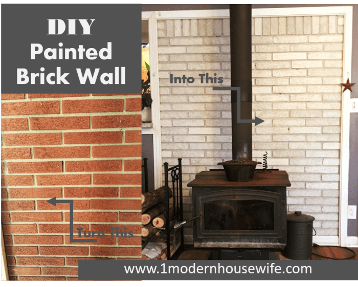 DIY How to Paint a Brick Fireplace Dengarden