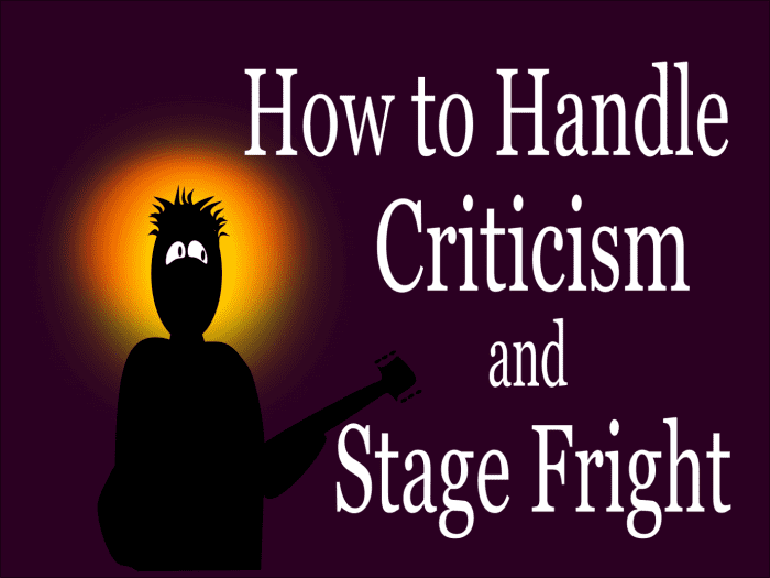 As a guitar player it is important to learn how to deal with the criticism and negativity that comes with playing in public.