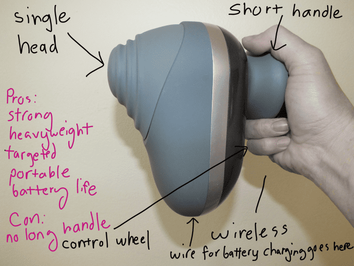 The Brookstone Mobile Sports Massager for medium to large muscle massage. I use it every couple of days.