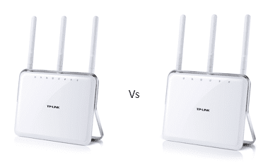 Can you spot the difference between the TP-Link Archer C9 (on the left) vs C8 (on the right)?