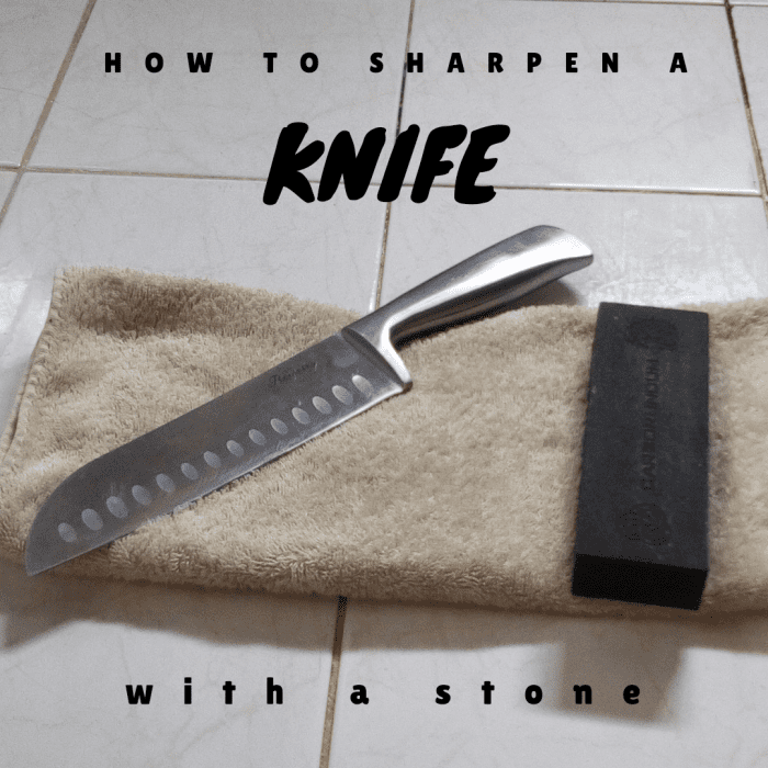 How to Sharpen a Knife With a Stone Delishably