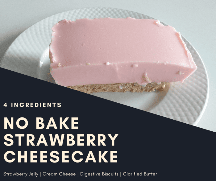 This strawberry cheesecake calls for only four ingredients and doesn't need to be baked!