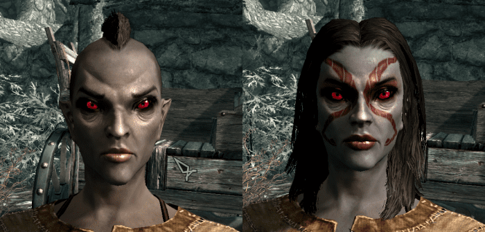 The Dark Elf 1 preset before and after tweaking.
