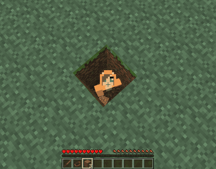 Digging a three-block-deep hole in the dirt is a quick and easy nomadic shelter.