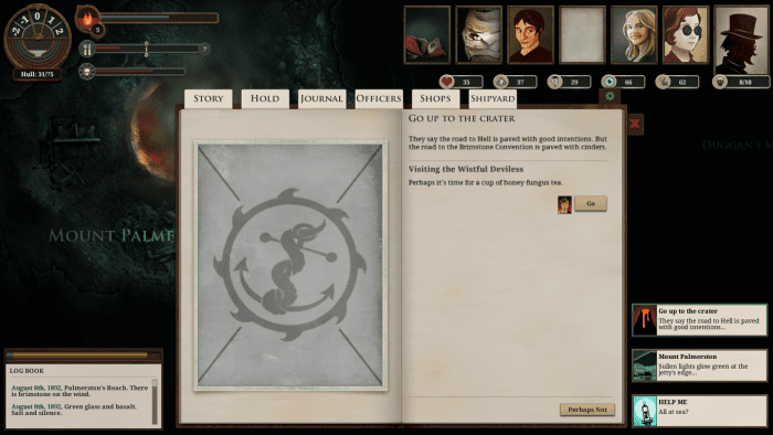 The player explores Mount Palmerston in Sunless Sea - and comes across a Deviless with a few proposals.