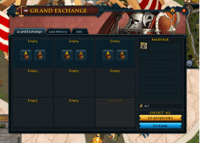 The Grand Exchange. Here you can buy and sell items in Runescape.