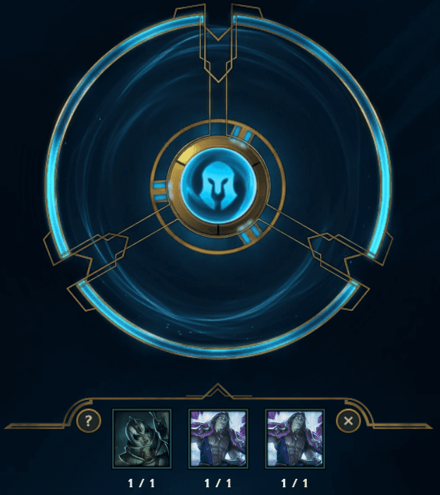 Re-Rolling 3 Skin Shards into a Permanent Skin: Don't worry, I only re-rolled the Taric shards because I own that fabulous skin.