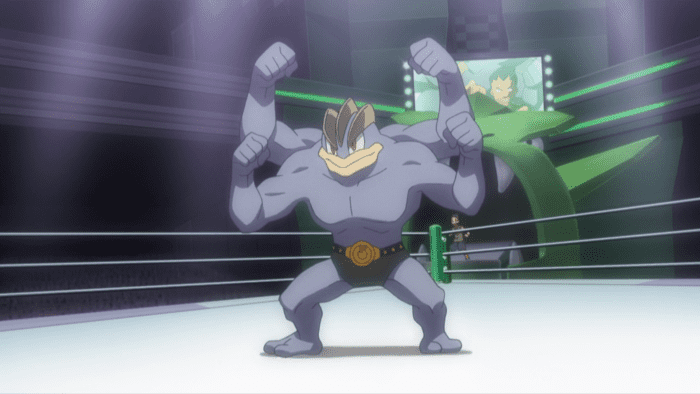 Machamp is a fighting-type superpower Pokemon. Try giving it a nickname that represents a sport like wrestling.